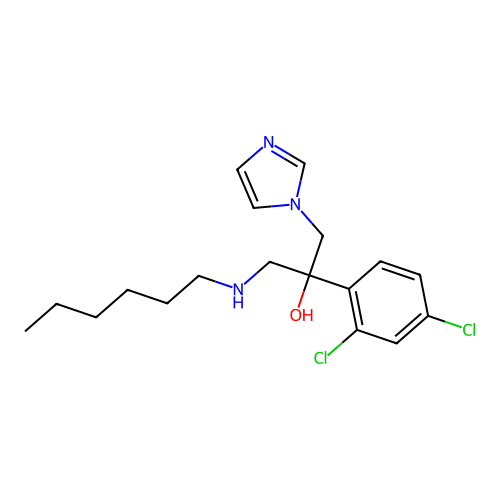 1H-Imidazole-1-ethanol, alpha-(2,4-dichlorophenyl)-alpha-((hexylamino)methyl)- structure