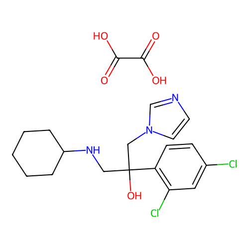 3-Cyclohexylamino-2-(2,4-dichlorophenyl)-1-(imidazol-1-yl)-2-propanol oxalate structure