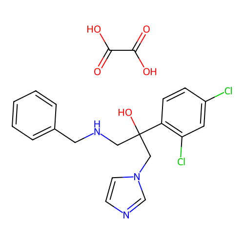 3-Benzylamino-2-(2,4-dichlorophenyl)-1-(imidazol-1-yl)-2-propanol oxalate structure