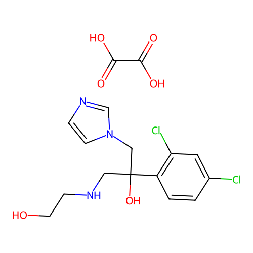 2-(2,4-Dichlorophenyl)-3-(2-hydroxyethylamino)-1-(imidazol-1-yl)-2-propanol oxalate structure