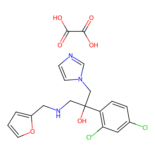 2-(2,4-Dichlorophenyl)-3-furfurylamino-1-(imidazol-1-yl)-2-propanol oxalate structure