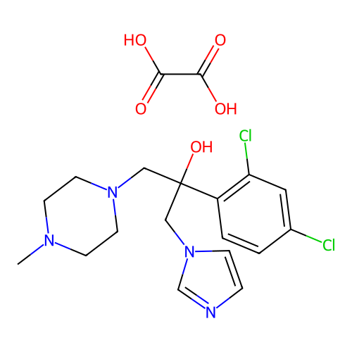 2-(2,4-Dichlorophenyl)-1-(imidazol-1-yl)-3-(N-methylpiperazino)-2-propanol oxalate structure