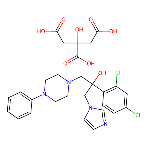 2-(2,4-Dichlorophenyl)-1-(imidazol-1-yl)-3-(N-phenylpiperazino)-2-propanol citrate structure