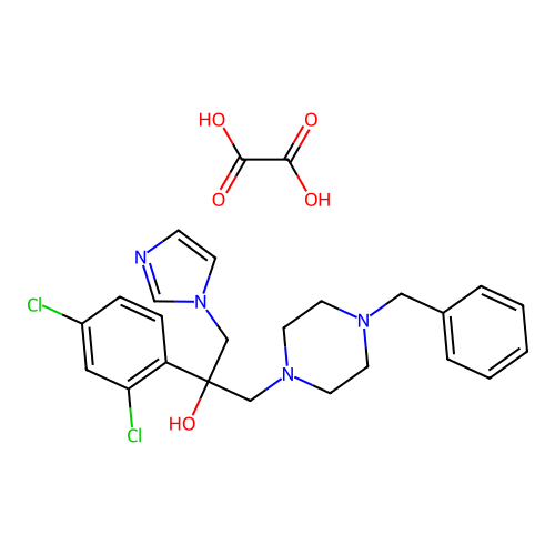 2-(2,4-Dichlorophenyl)-1-(imidazol-1-yl)-3-(N-benzylpiperazino)-2-propanol oxalate structure