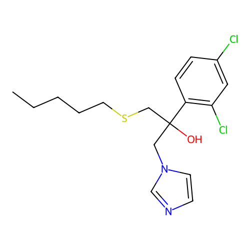 1H-Imidazole-1-ethanol, alpha-(2,4-dichlorophenyl)-alpha-((pentylthio)methyl)- structure