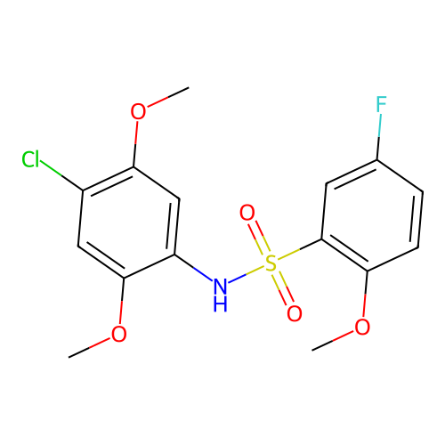 N-(4-chloro-2,5-dimethoxyphenyl)-5-fluoro-2-methoxybenzenesulfonamide structure