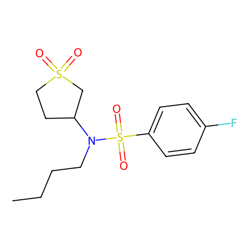 N-butyl-N-(1,1-dioxothiolan-3-yl)-4-fluorobenzenesulfonamide structure