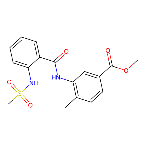 Methyl 4-methyl-3-(2-(methylsulfonamido)benzamido)benzoate structure