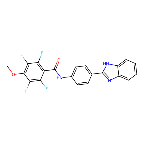 N-[4-(1H-benzimidazol-2-yl)phenyl]-2,3,5,6-tetrafluoro-4-methoxybenzamide structure
