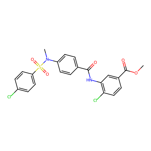 methyl 4-chloro-3-(4-(4-chloro-N-methylphenylsulfonamido)benzamido)benzoate structure