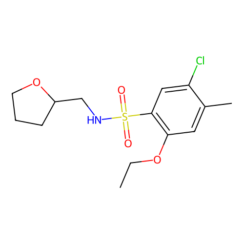 5-chloro-2-ethoxy-4-methyl-N-(tetrahydro-2-furanylmethyl)benzenesulfonamide structure
