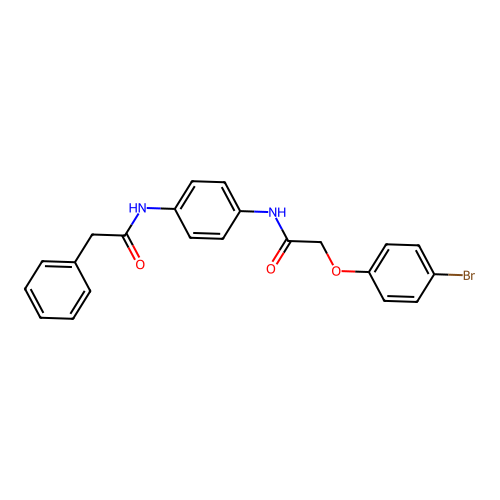 2-(4-bromophenoxy)-N-{4-[(phenylacetyl)amino]phenyl}acetamide structure