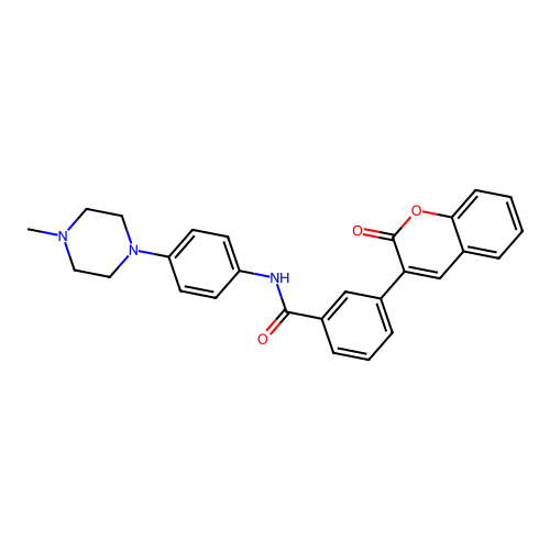 N-[4-(4-methylpiperazin-1-yl)phenyl]-3-(2-oxochromen-3-yl)benzamide structure