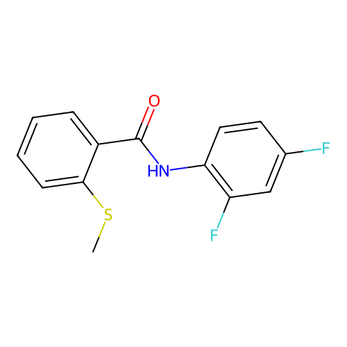 N-(2,4-difluorophenyl)-2-methylsulfanylbenzamide structure