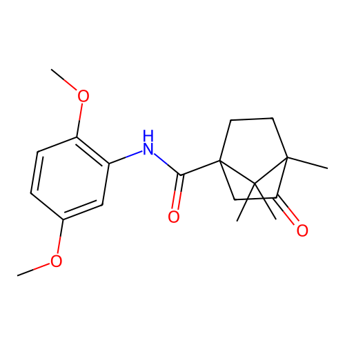 N-(2,5-dimethoxyphenyl)-4,7,7-trimethyl-3-oxobicyclo[2.2.1]heptane-1-carboxamide structure