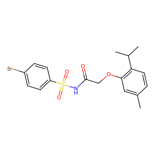 N-((4-bromophenyl)sulfonyl)-2-(2-isopropyl-5-methylphenoxy)acetamide structure