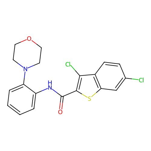 3,6-dichloro-N-(2-morpholin-4-ylphenyl)-1-benzothiophene-2-carboxamide structure