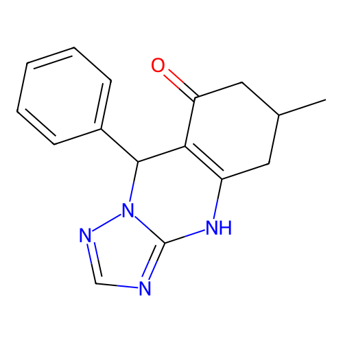 6-methyl-9-phenyl-5,6,7,9-tetrahydro[1,2,4]triazolo[5,1-b]quinazolin-8(4H)-one structure