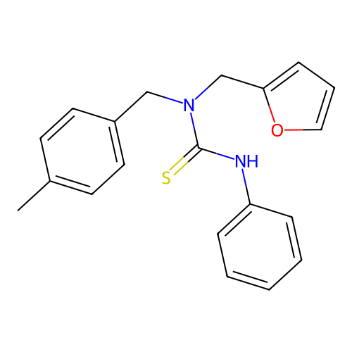 1-(Furan-2-ylmethyl)-1-[(4-methylphenyl)methyl]-3-phenylthiourea structure