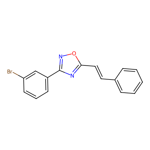 3-(3-bromophenyl)-5-[(E)-2-phenylethenyl]-1,2,4-oxadiazole structure
