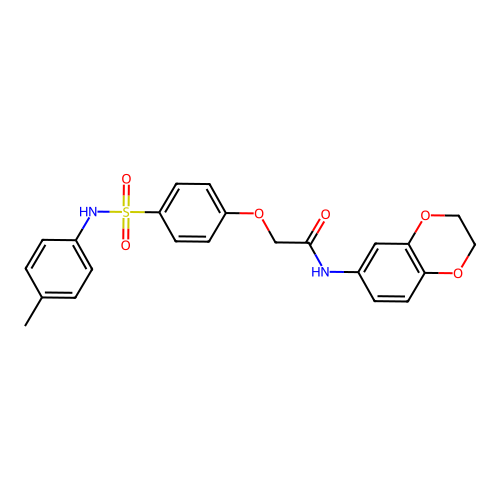N-(2,3-dihydro-1,4-benzodioxin-6-yl)-2-[4-[(4-methylphenyl)sulfamoyl]phenoxy]acetamide structure