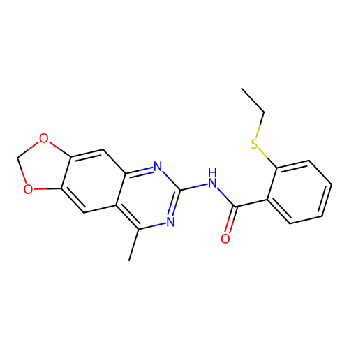 2-ethylsulfanyl-N-(8-methyl-[1,3]dioxolo[4,5-g]quinazolin-6-yl)benzamide structure