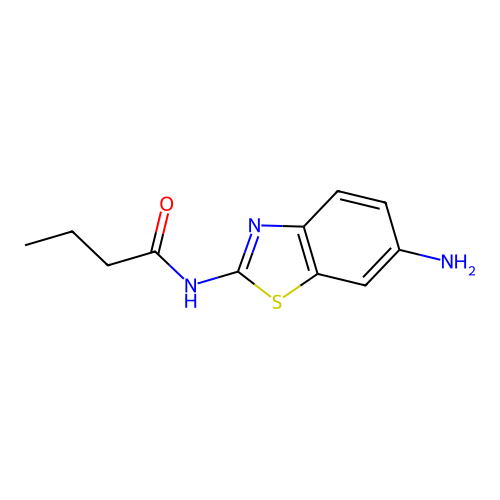 N-(6-amino-1,3-benzothiazol-2-yl)butanamide structure