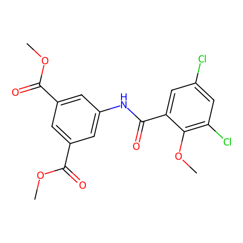 Dimethyl 5-[(3,5-dichloro-2-methoxybenzoyl)amino]isophthalate structure