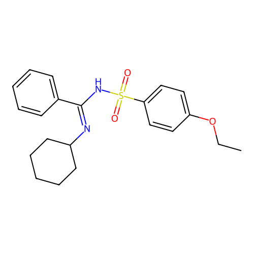 N'-cyclohexyl-N-(4-ethoxyphenyl)sulfonylbenzenecarboximidamide structure