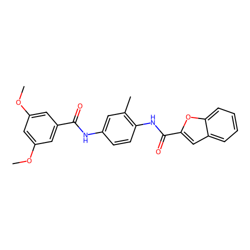N-{4-[(3,5-dimethoxybenzoyl)amino]-2-methylphenyl}-1-benzofuran-2-carboxamide structure