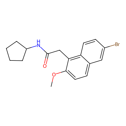 2-(6-bromo-2-methoxynaphthalen-1-yl)-N-cyclopentylacetamide structure