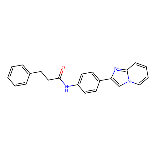 N-(4-(imidazo[1,2-a]pyridin-2-yl)phenyl)-3-phenylpropanamide structure