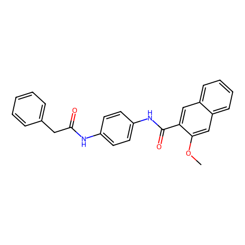 3-methoxy-N-[4-[(2-phenylacetyl)amino]phenyl]naphthalene-2-carboxamide structure