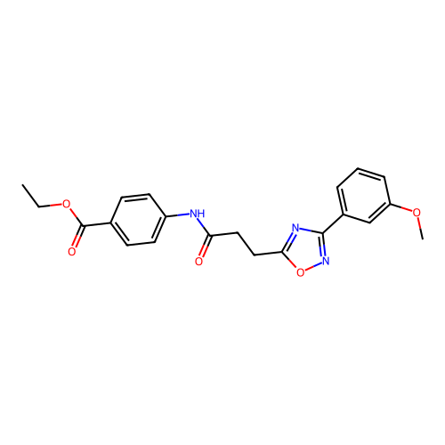 Ethyl 4-({3-[3-(3-methoxyphenyl)-1,2,4-oxadiazol-5-yl]propanoyl}amino)benzoate structure