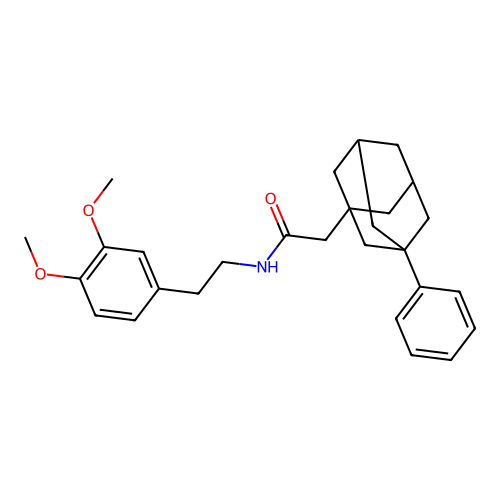 N-[2-(3,4-dimethoxyphenyl)ethyl]-2-(3-phenyladamantanyl)acetamide structure