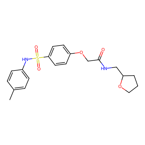 2-[4-[(4-methylphenyl)sulfamoyl]phenoxy]-N-(oxolan-2-ylmethyl)acetamide structure