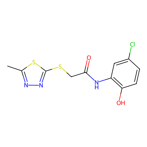 N-(5-chloro-2-hydroxyphenyl)-2-[(5-methyl-1,3,4-thiadiazol-2-yl)sulfanyl]acetamide structure