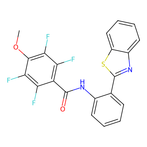 N-[2-(1,3-benzothiazol-2-yl)phenyl]-2,3,5,6-tetrafluoro-4-methoxybenzamide structure