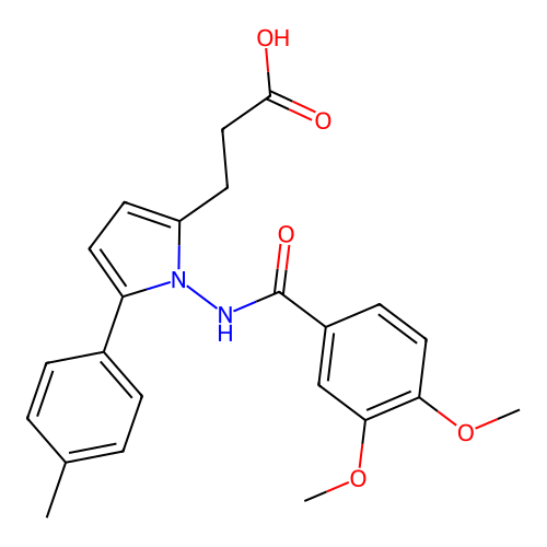 3-[1-[(3,4-dimethoxybenzoyl)amino]-5-(4-methylphenyl)pyrrol-2-yl]propanoic Acid structure