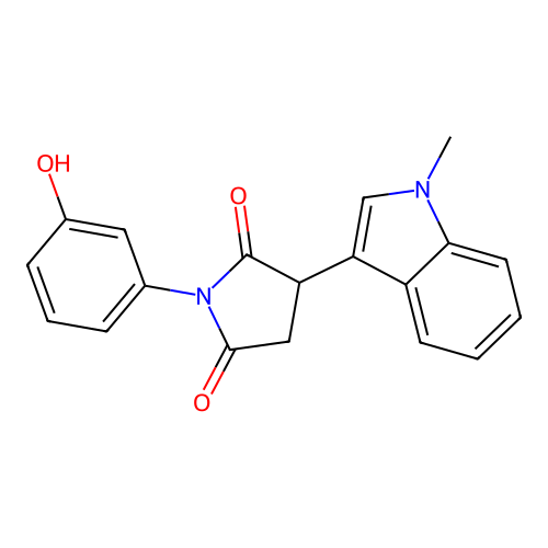1-(3-hydroxyphenyl)-3-(1-methyl-1H-indol-3-yl)pyrrolidine-2,5-dione structure