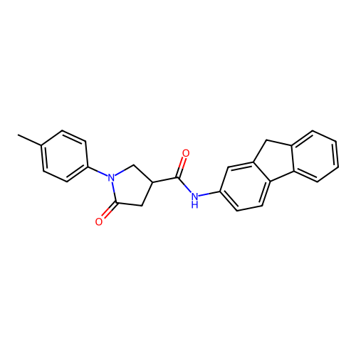 N-(9H-fluoren-2-yl)-1-(4-methylphenyl)-5-oxopyrrolidine-3-carboxamide structure