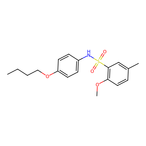 N-(4-butoxyphenyl)-2-methoxy-5-methylbenzene-1-sulfonamide structure