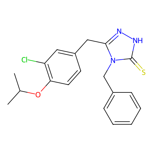 4-benzyl-3-[(3-chloro-4-propan-2-yloxyphenyl)methyl]-1H-1,2,4-triazole-5-thione structure