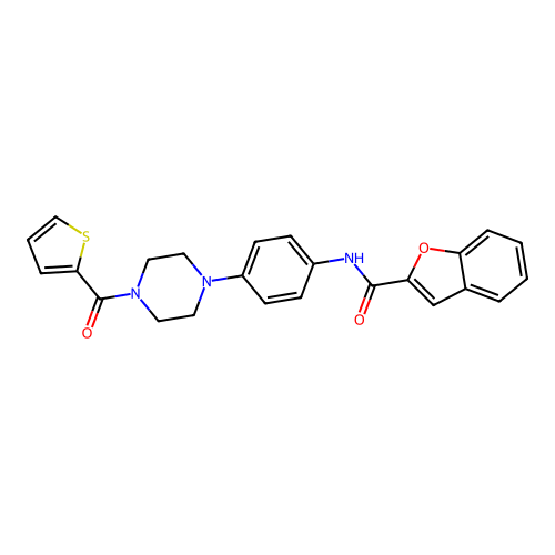 N-[4-[4-(thiophene-2-carbonyl)piperazin-1-yl]phenyl]-1-benzofuran-2-carboxamide structure