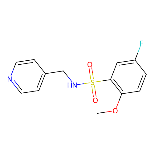 5-fluoro-2-methoxy-N-(pyridin-4-ylmethyl)benzenesulfonamide structure