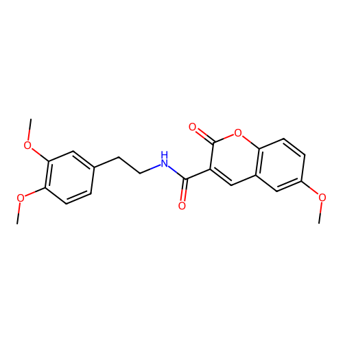 N-[2-(3,4-dimethoxyphenyl)ethyl]-6-methoxy-2-oxo-2H-chromene-3-carboxamide structure