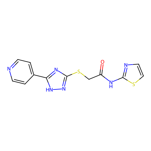 2-((5-(Pyridin-4-yl)-4H-1,2,4-triazol-3-yl)thio)-N-(thiazol-2-yl)acetamide structure