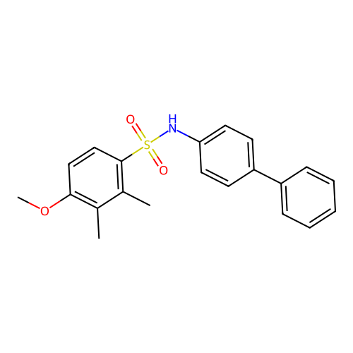 N-{[1,1'-biphenyl]-4-yl}-4-methoxy-2,3-dimethylbenzene-1-sulfonamide structure