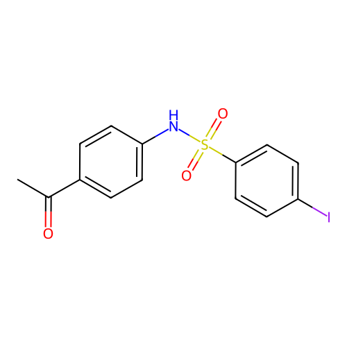 N-(4-acetylphenyl)-4-iodobenzenesulfonamide structure