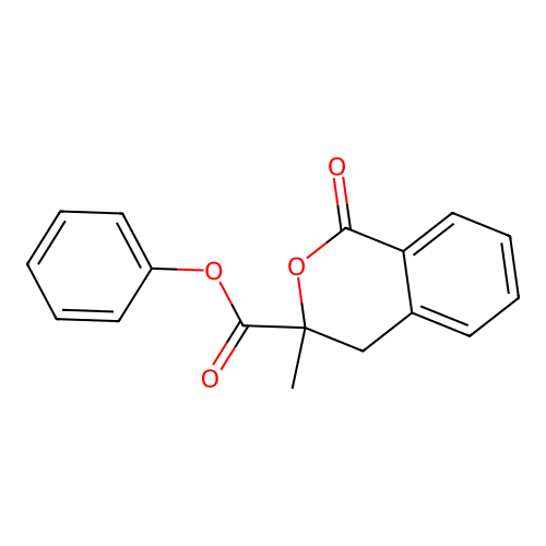 phenyl 3-methyl-1-oxo-3,4-dihydro-1H-isochromene-3-carboxylate structure